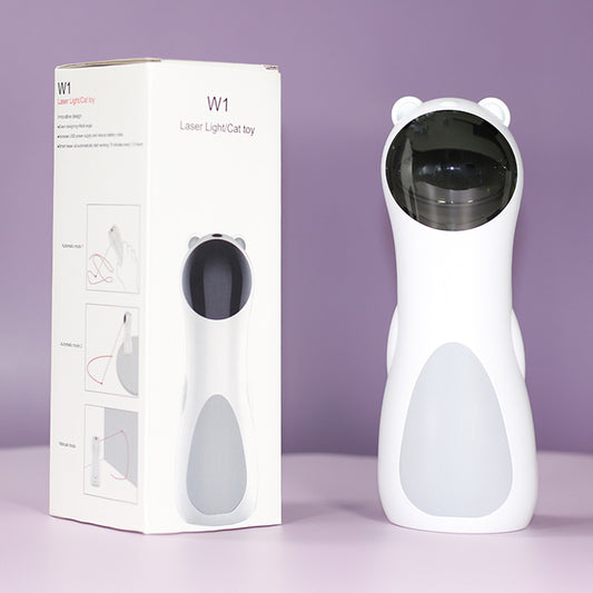 Belinana automatic laser cat toy in white with panda design for interactive pet play