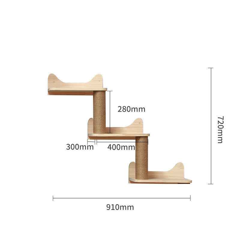 Belinana Wall-Mounted Cat Climbing Frame - Stylish Pet Furniture