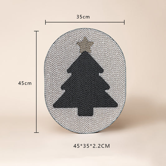 Holiday cat scratching board shaped like a Christmas tree, 45cm tall and 35cm wide