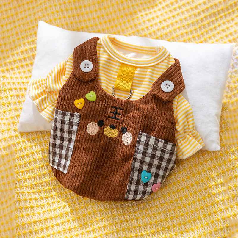 Belinana Cute Pet Overalls for Small Dogs - Warm Pinafore