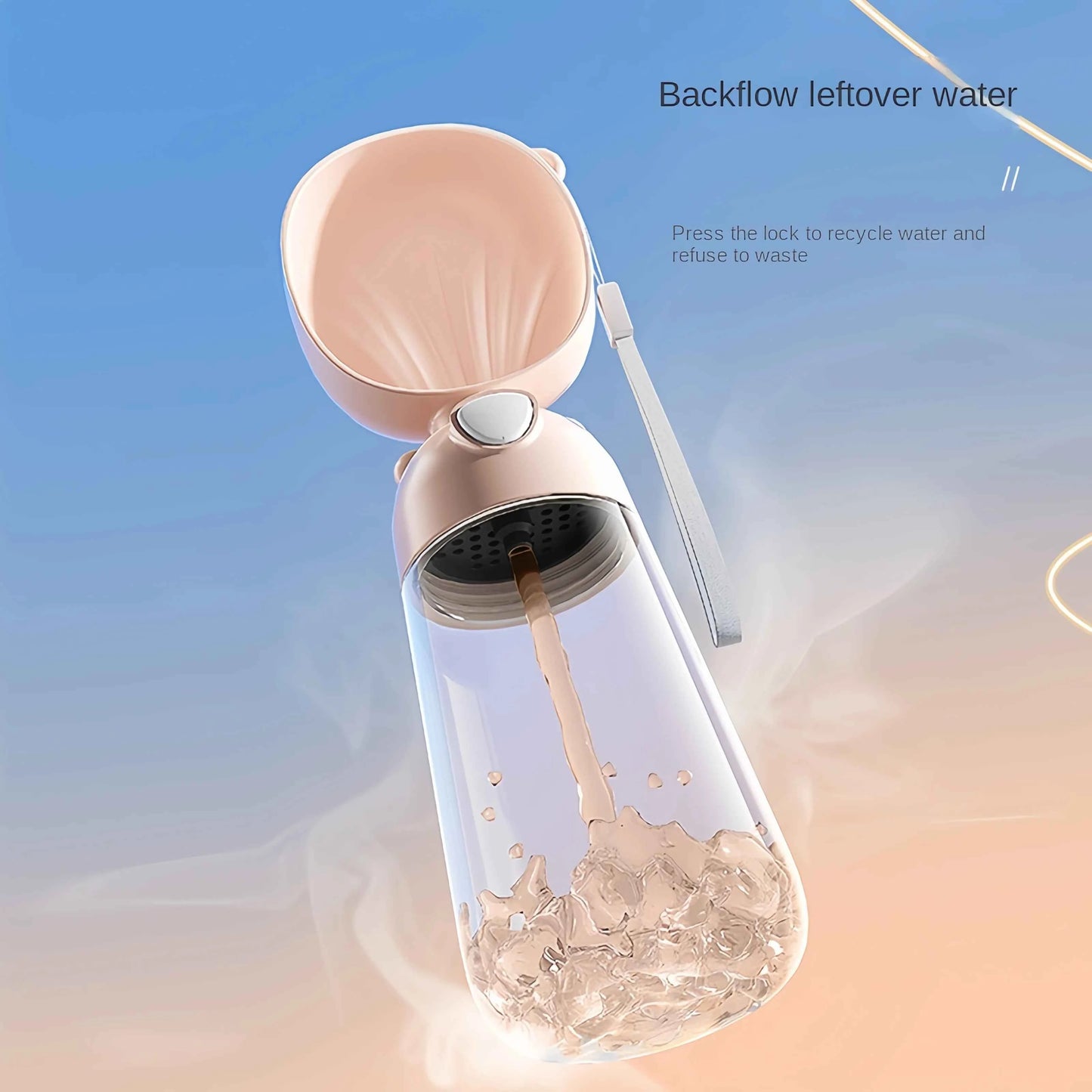 Belinana Portable Pet Feeding Bottle for Walks with Water-Grain Separation