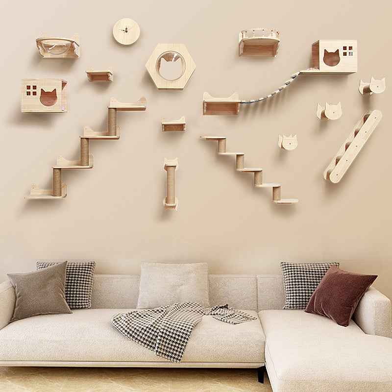 Belinana Wall-Mounted Cat Climbing Frame - Stylish Pet Furniture