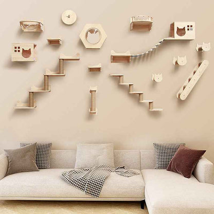 Belinana Wall-Mounted Cat Climbing Frame - Stylish Pet Furniture
