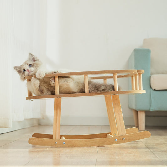 Belinana cat nest swinging bed made of wood for comfortable lounging cats