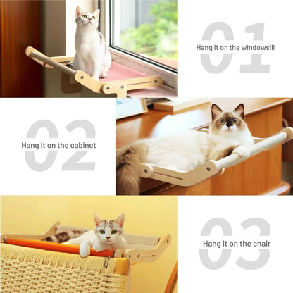 Belinana Cat Window Perch with Cotton Canvas - Cozy & Durable
