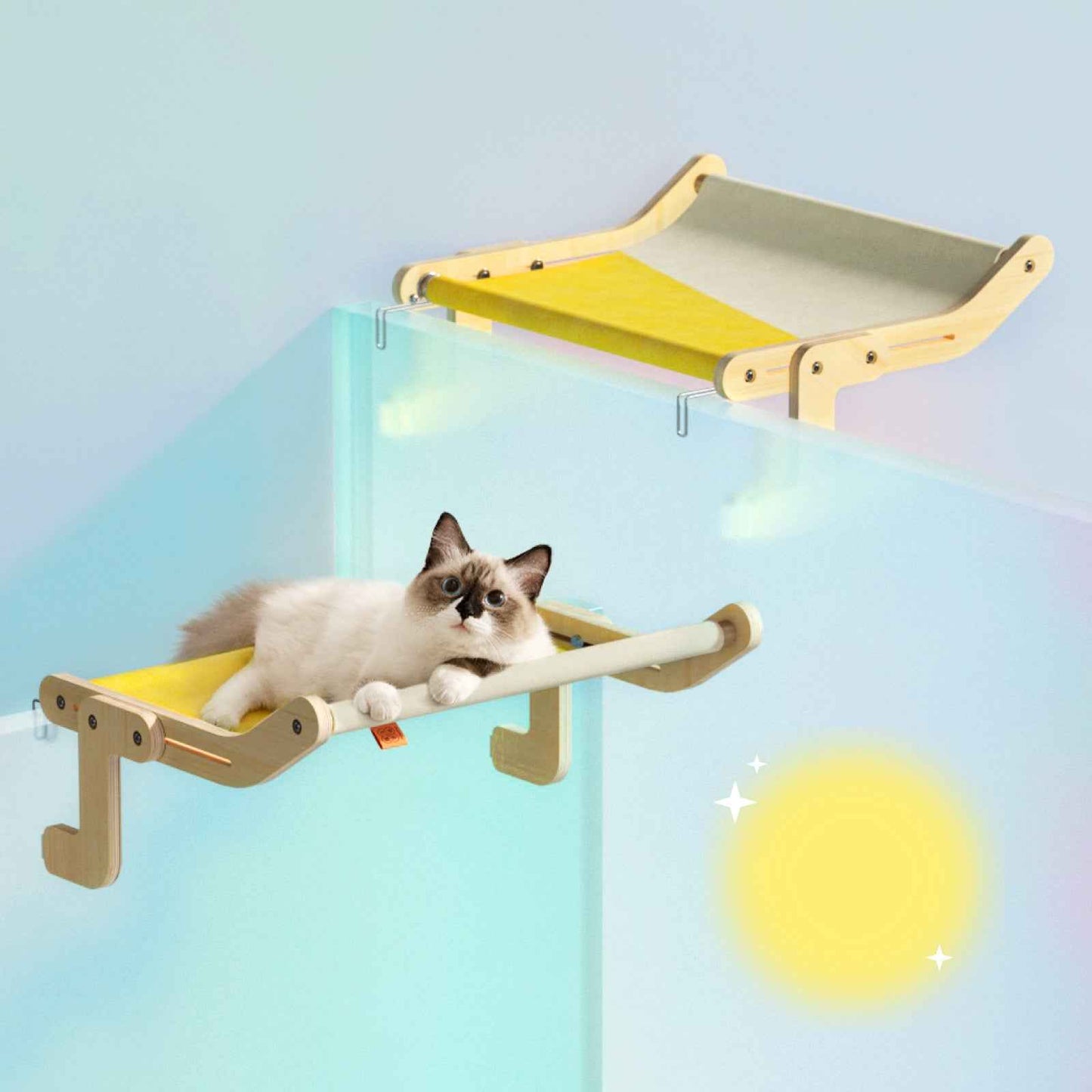 Belinana Cat Window Perch with Cotton Canvas - Cozy & Durable