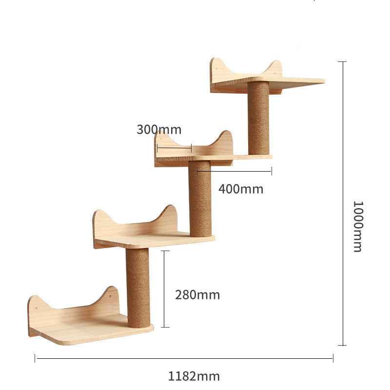 Belinana Wall-Mounted Cat Climbing Frame - Stylish Pet Furniture