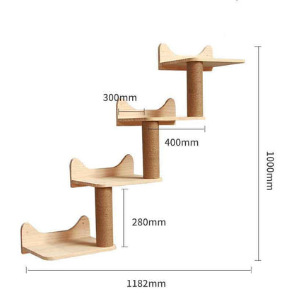 Belinana Wall-Mounted Cat Climbing Frame - Stylish Pet Furniture
