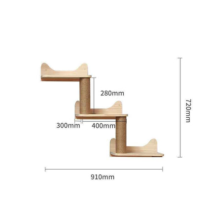 Belinana Wall-Mounted Cat Climbing Frame - Stylish Pet Furniture