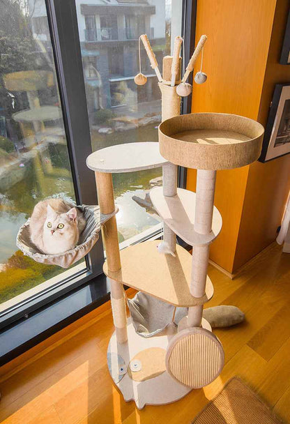 Belinana Multi-Level Cat Tree for Indoor Cats - Cozy & Stylish
