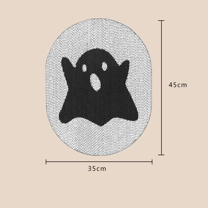 Belinana Halloween cat scratching post designed with a spooky ghost pattern and measuring 45cm tall