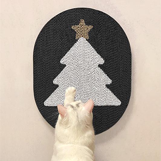 Belinana holiday cat scratching board designed in a Christmas tree shape for festive feline fun