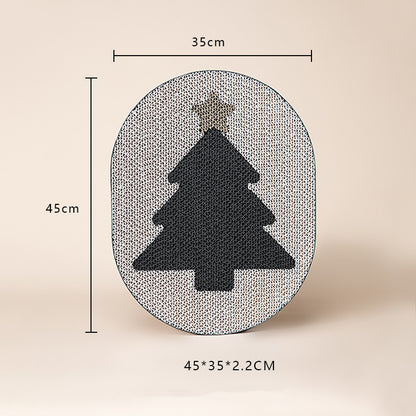 Holiday cat scratching board shaped like a Christmas tree, 45cm tall and 35cm wide