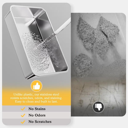 Belinana large stainless steel cat litter box with easy clean features and stain resistance