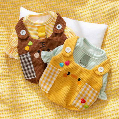 Belinana Cute Pet Overalls for Small Dogs - Warm Pinafore