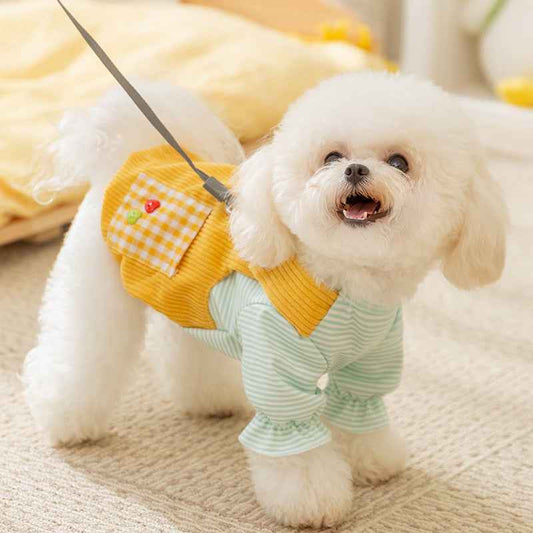 Belinana Cute Pet Overalls for Small Dogs - Warm Pinafore