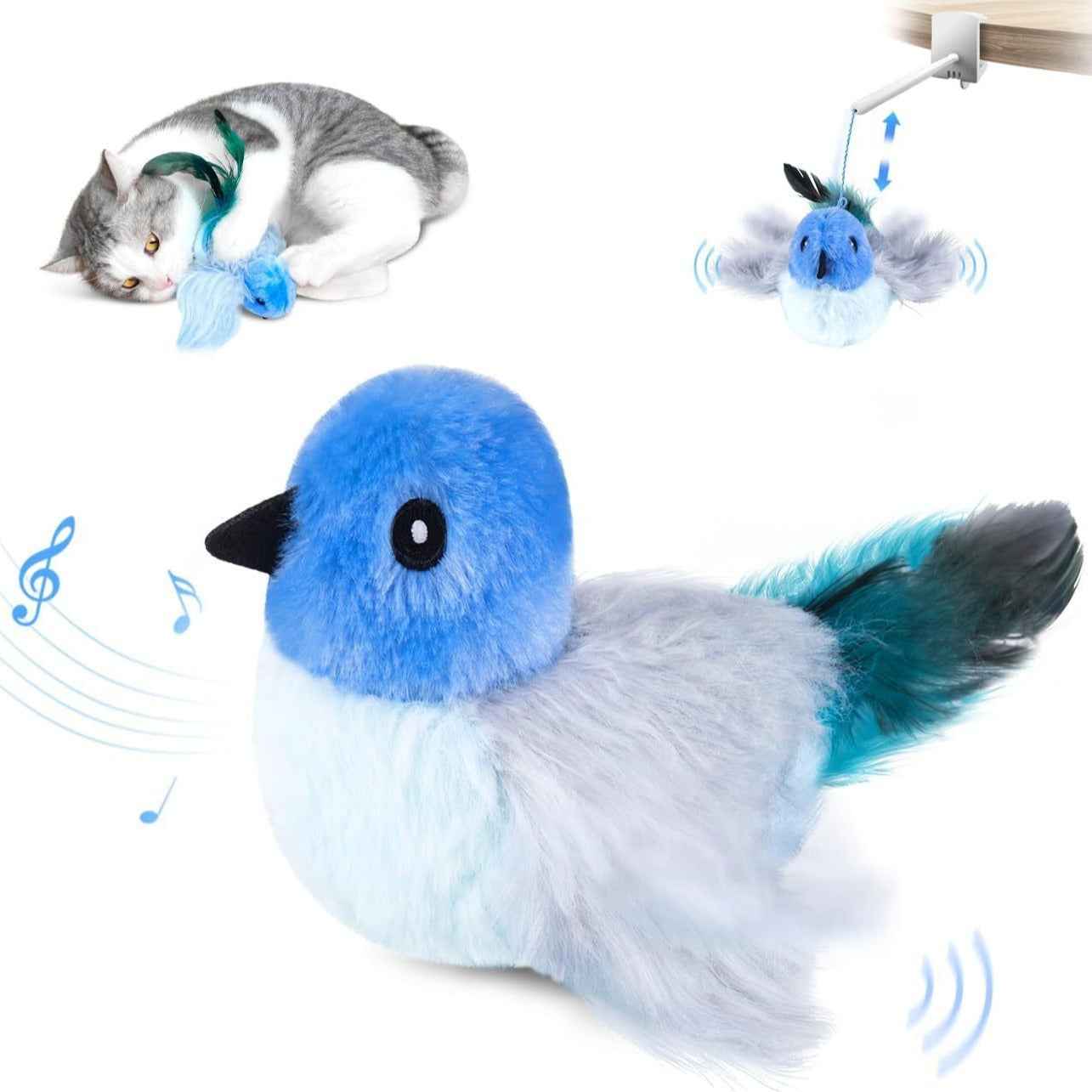 Belinana Automatic Chirp Flapping Bird Cat Toy - Interactive