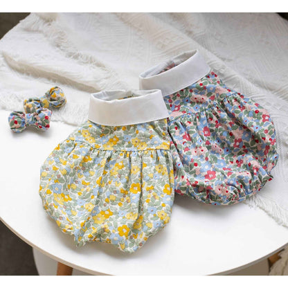 Belinana lightweight floral dog outfit Peter Pan Collar