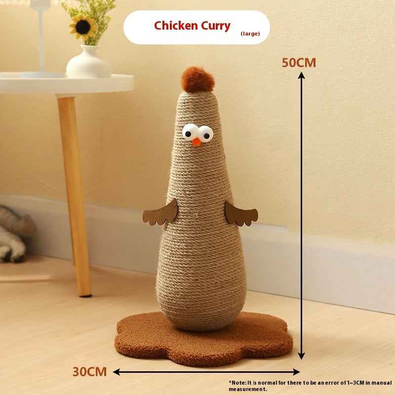 Belinana chicken shaped vertical cat scratcher for healthy claws sisal post with plush base