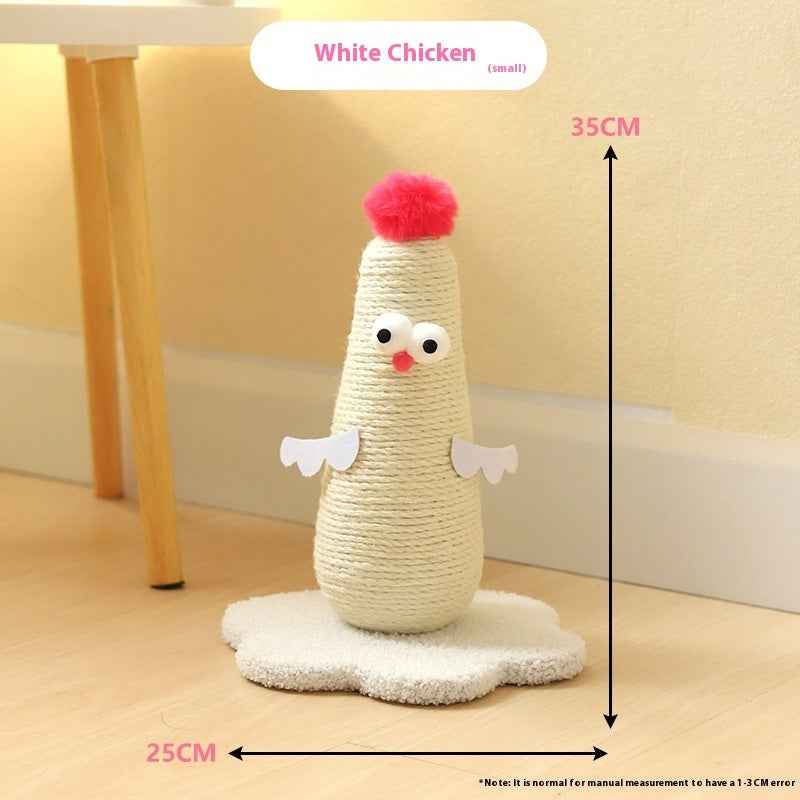 Belinana vertical cat scratcher for healthy claws white chicken sisal tower on plush flower base
