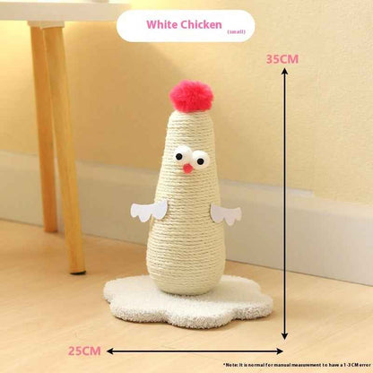 Belinana vertical cat scratcher for healthy claws white chicken sisal tower on plush flower base