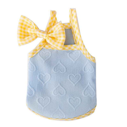 Belinana heart texture Dog Vest with Bow - Soft Cozy
