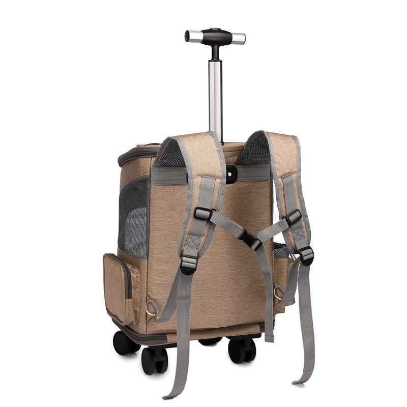 Belinana Portable Pet Backpack with Wheels - Travel Easy