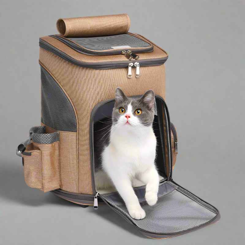 Belinana Portable Pet Backpack with Wheels - Travel Easy