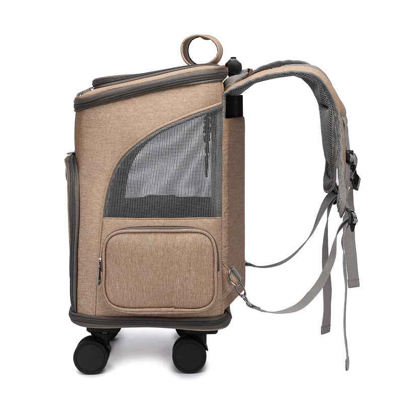 Belinana Portable Pet Backpack with Wheels - Travel Easy