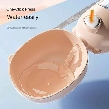 Belinana Portable Pet Feeding Bottle for Walks with Water-Grain Separation