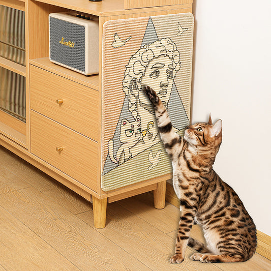 Belinana printed sisal cat scratching pad featuring a classic design for cats to scratch and play
