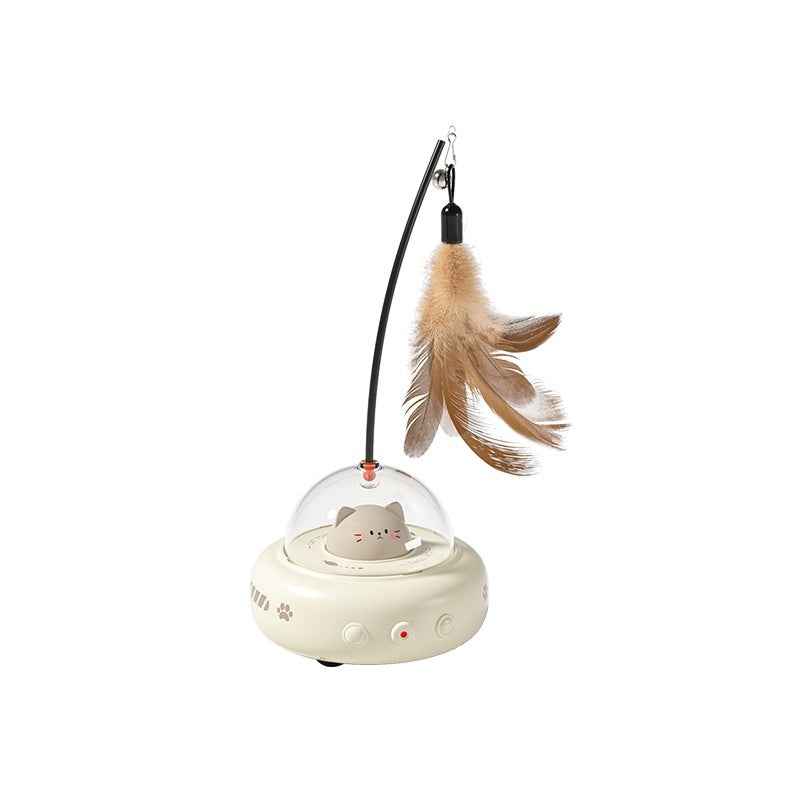 Belinana smart UFO cat teaser with feather - LED Toy