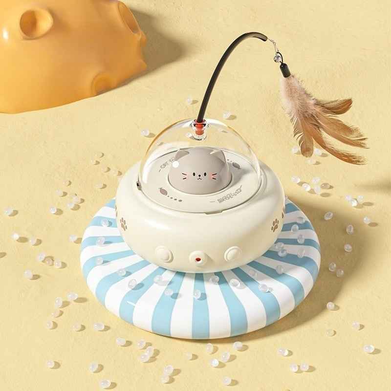 Belinana smart UFO cat teaser with feather - LED Toy